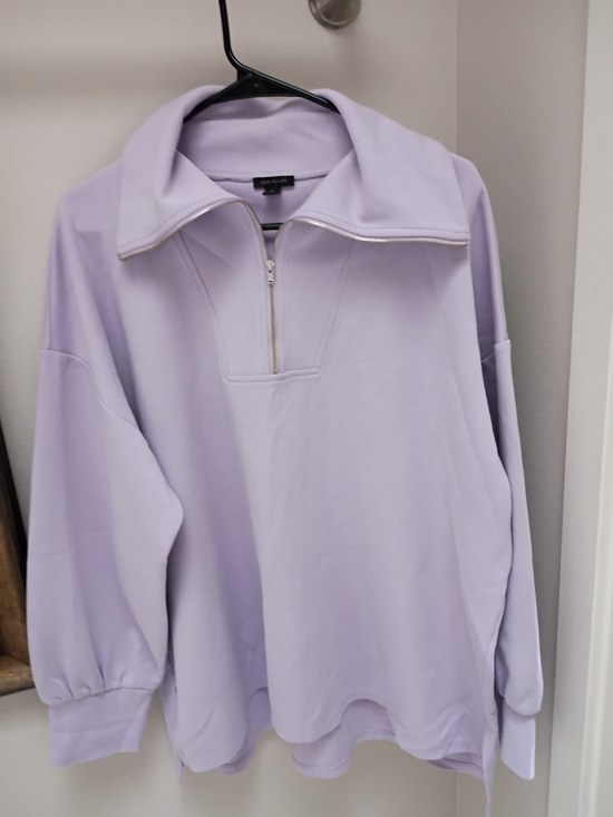 Ann Taylor Sweaters - Ann Taylor Lavender Zip-Up Pullover Sweater